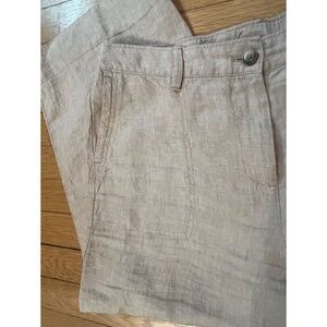J Jill Love Linen Pants khaki Size Medium Petite MP